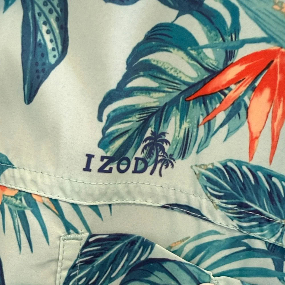 NWT IZOD Saltwater Tropical Floral Shirt Size LT - Picture 4 of 14